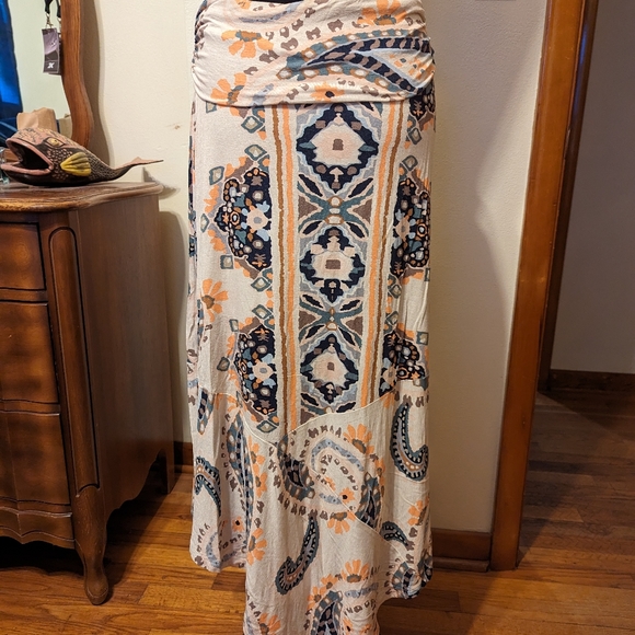 Anthropologie Meave boho Paisley stretch pixie skirt - Picture 5 of 7